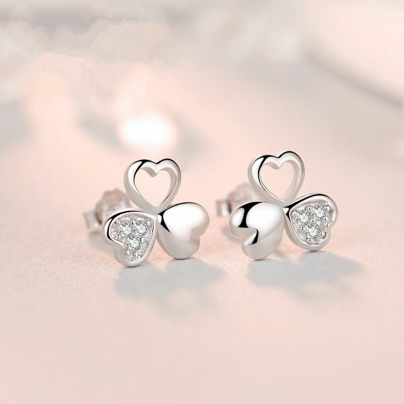 Brincos Trevo com Cristal – Presente em Prata 925